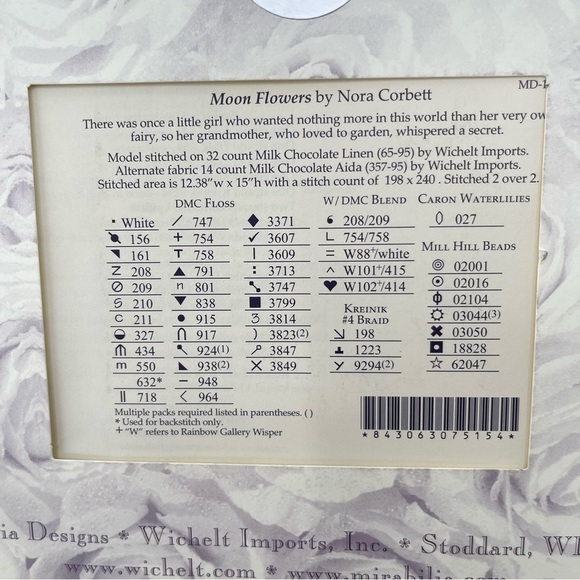 Mirabilia Designs Moon Flowers Vintage Fairy Cross Stitch Pattern Nora Corbett - Picture 4 of 5